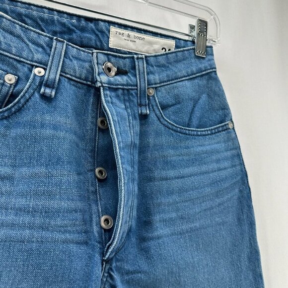 Rag & Bone Jeans Womens 24 Nina High Rise Ankle Cigarette Button Fly Denim Blue - Picture 7 of 14